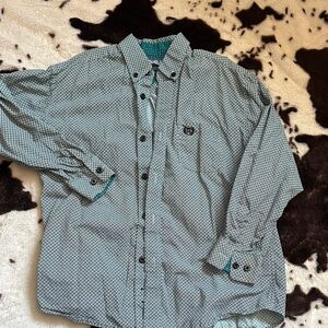 Kids Teal Button Down Shirt